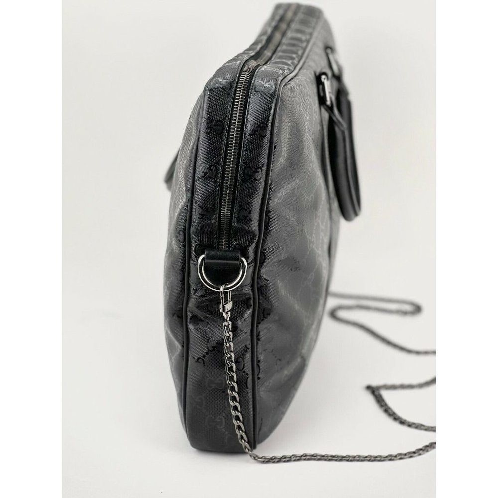 Gucci Briefcase GG Imprime Coated Canvas Black Monogram Business Bag - Picture 6 of 12